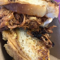 Chipotle Bbq Pulled pork Grilled Cheese on Ciabatta bread