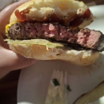 BJ's Restaurant & Brewhouse - Undercooked burger - New American Near Me - Temecula, California
