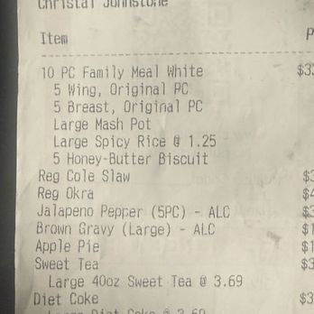 Church's Chicken - Receipt shows I paid for breast & wings & apple pie. - Fast Food Near Me - Orlando, Florida Church's Chicken - Receipt shows I paid for breast & wings & apple pie. - Fast Food Near Me - Orlando, Florida