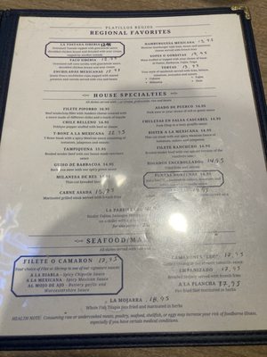 Menu photo 1 Monterrey Mexican Restaurant Dallas, TX