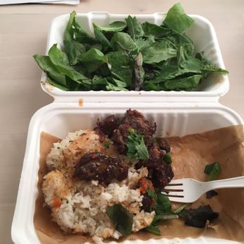 KoJa Kitchen - Beef rib bowl - small amount of beef compared to the amount of "side of spring mix". Have not started eating yet. - Asian Fusion Near Me - Dublin, California