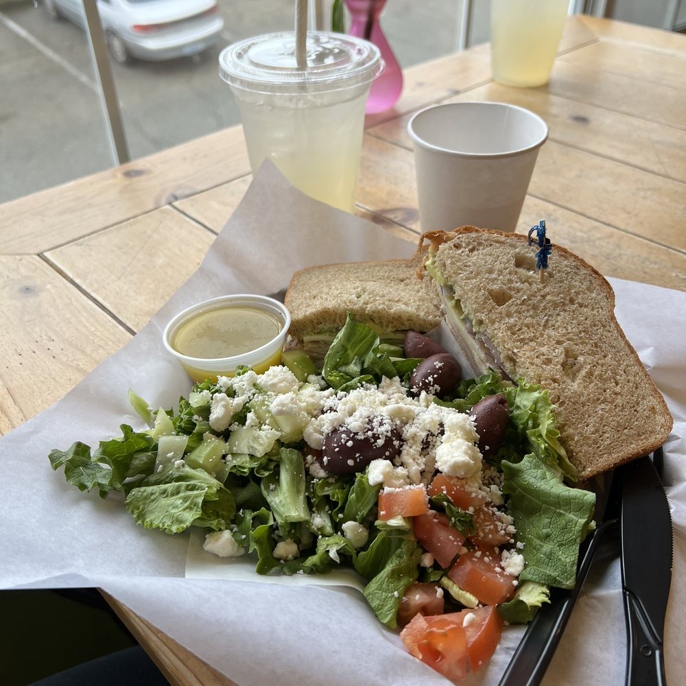 Old Town Kitchen - Whole sandwich and Greek salad with lemonade - Sandwiches Near Me - Silverdale, Washington Old Town Kitchen - Whole sandwich and Greek salad with lemonade - Sandwiches Near Me - Silverdale, Washington