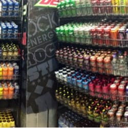Holiday Oil - Energy drink Zone. Are you kidding me? Most energy I've ever seen in a gas station. World record?