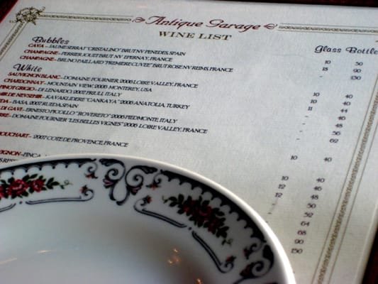 Menu photo 7 Antique Garage Soho New York, NY