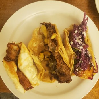 Little Bad Wolf - 2 tacos one bao. All way more delicious than this photo would suggest - American Near Me - Chicago, Illinois Little Bad Wolf - 2 tacos one bao. All way more delicious than this photo would suggest - American Near Me - Chicago, Illinois