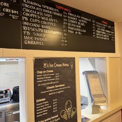 B's Ice Cream - Menu