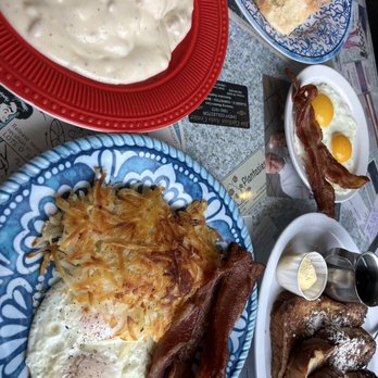 Buddy's Diner - Chantilly Lace French Toast with Two Bacon,  All American Breakfast - Diners Near Me - Eugene, Oregon