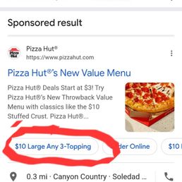 The advertised price DEAL The advertised price DEAL