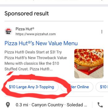 Pizza Hut - The advertised price DEAL - Pizza Near Me - Canyon Country, California Pizza Hut - The advertised price DEAL - Pizza Near Me - Canyon Country, California