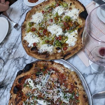 Gjelina - Mushroom pizza and anchovy pizza. - New American Near Me - Venice, California Gjelina - Mushroom pizza and anchovy pizza. - New American Near Me - Venice, California