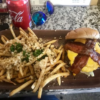 Beefy's - The Breakfast Burger with All Herb Garlic fries - Diners Near Me - Reno, Nevada Beefy's - The Breakfast Burger with All Herb Garlic fries - Diners Near Me - Reno, Nevada