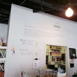 the menu on the wall