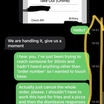 Underground Pizza - Poor response time/dismissive responses when a human finally answered - Pizza Near Me - Baltimore, Maryland