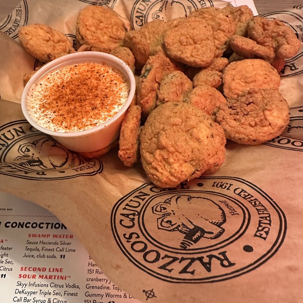 Razzoo's Cajun Cafe - Fried pickles with seasoned ranch - Cajun/Creole Near Me - Irving, Texas Razzoo's Cajun Cafe - Fried pickles with seasoned ranch - Cajun/Creole Near Me - Irving, Texas