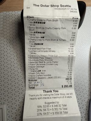 Menu photo 1 The Dolar Shop Bellevue, WA