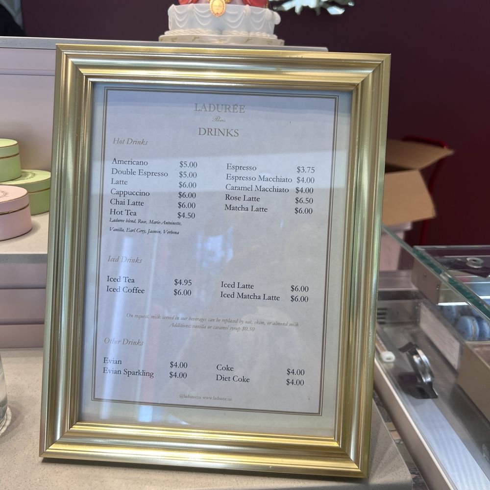 Ladurée - Menu - Patisserie/Cake Shop Near Me - Miami, Florida