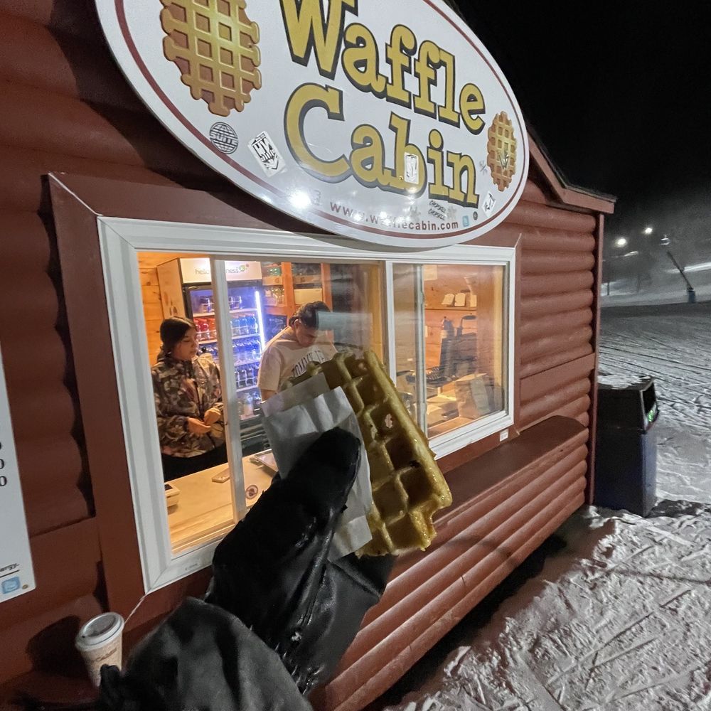 Waffle Cabin - a waffle cafe with a person standing outside - Scandinavian Near Me - Ellicottville, New York Waffle Cabin - a waffle cafe with a person standing outside - Scandinavian Near Me - Ellicottville, New York
