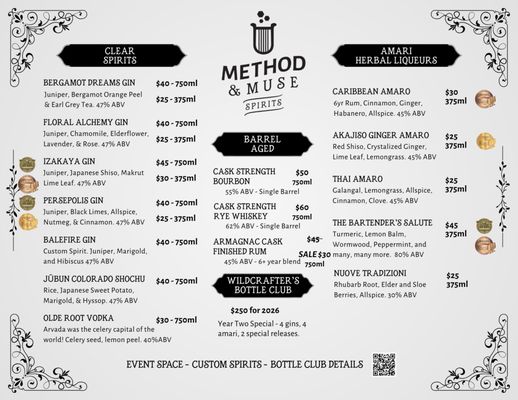 Menu photo 2 Method & Muse Spirits Arvada, CO