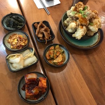 Korean Superette - Banchan and spicy fried tofu. - Korean Near Me - Berkeley, California
