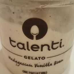 a close up of a jar of gelato