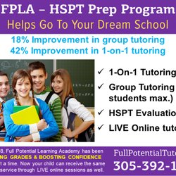 Full Potential Learning Academy - HSPT test prep program at FPLA.
