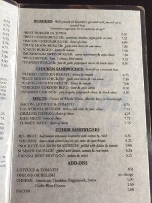 Menu photo 4 Blue Moon Bar and Grill Madison, WI