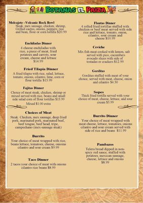 Menu photo 4 Botanas El Paiza Imlay City, MI