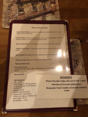 Menu photo 6 Bricín Restaurant and Boxty House KILLARNEY, KY