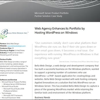 Bella Web Design Inc - Microsoft Case Study - Web Design Near Me - Marietta, Georgia