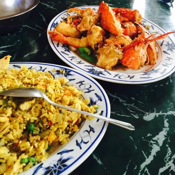China Joy - Curry chicken fried rice and lobster in black bean sauce - Chinese Near Me - Bar Harbor, Maine
