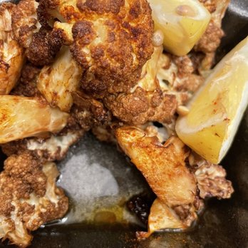 The Chicken Koop - Fried cauliflower... which is essentially brown cauliflower swimming in a pool of grease. (Middle lower portion of picture.) - New American Near Me - Whittier, California The Chicken Koop - Fried cauliflower... which is essentially brown cauliflower swimming in a pool of grease. (Middle lower portion of picture.) - New American Near Me - Whittier, California