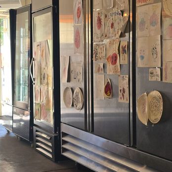 Ladybug Pizza - Cute drawings on the fridges - Pizza Near Me - Eastsound, Washington