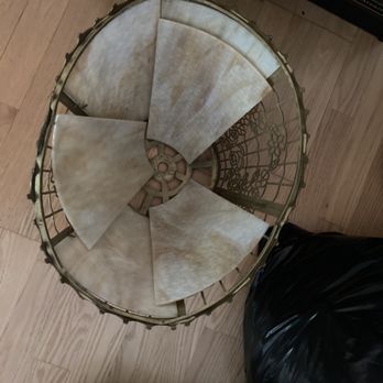 JC Moving - crushed antique slag glass lampshade - Movers Near Me - Portland, Maine