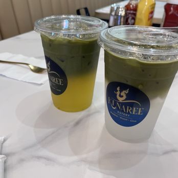 Kinaree Eatery - Matcha Yuzu sparkling drink and Matcha coconut - Breakfast & Brunch Near Me - Irvine, California