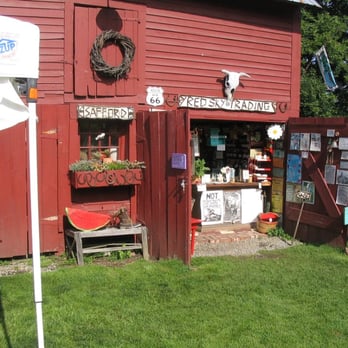 Red Sky Trading - a red barn with a white awning - Donuts Near Me - Glover, Vermont Red Sky Trading - a red barn with a white awning - Donuts Near Me - Glover, Vermont