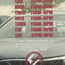 Woody's Pub and Grub - This place is a place where criminals who don't care about laws will bring a weapon in anyways. I avoid dangerous locations like these.