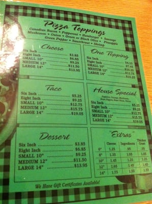 Menu photo 3 Dar's Pizza Place Pipestone, MN