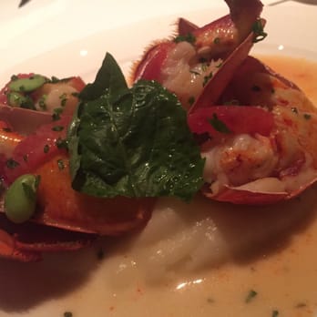 Gary Danko - Roast Maine Lobster with Potato Purée, Chanterelle Mushrooms, Edamame and Tarragon - was quite TASTY! - New American Near Me - San Francisco, California