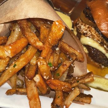 Citizen Burger Bar - Truffle Fries w/ The Executive Burger - Burgers Near Me - Charlottesville, Virginia Citizen Burger Bar - Truffle Fries w/ The Executive Burger - Burgers Near Me - Charlottesville, Virginia