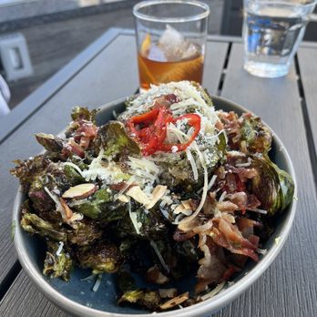 Charred Hanover - Brussel sprout appetizer and old fashioned drink - American Near Me - Mechanicsville, Virginia