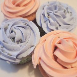 JJ's Cafe - Lavender and Strawberry cupcakes
