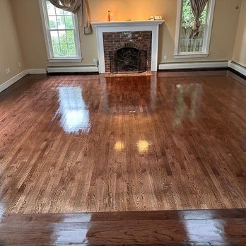 Ribeiro Pro Services - Shiny newly refinished and stained floors and steps - Flooring Near Me - Marlborough, Massachusetts