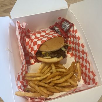 Secret Burger Kitchen - classified cheeseburger with fries - Burgers Near Me - Seattle, Washington