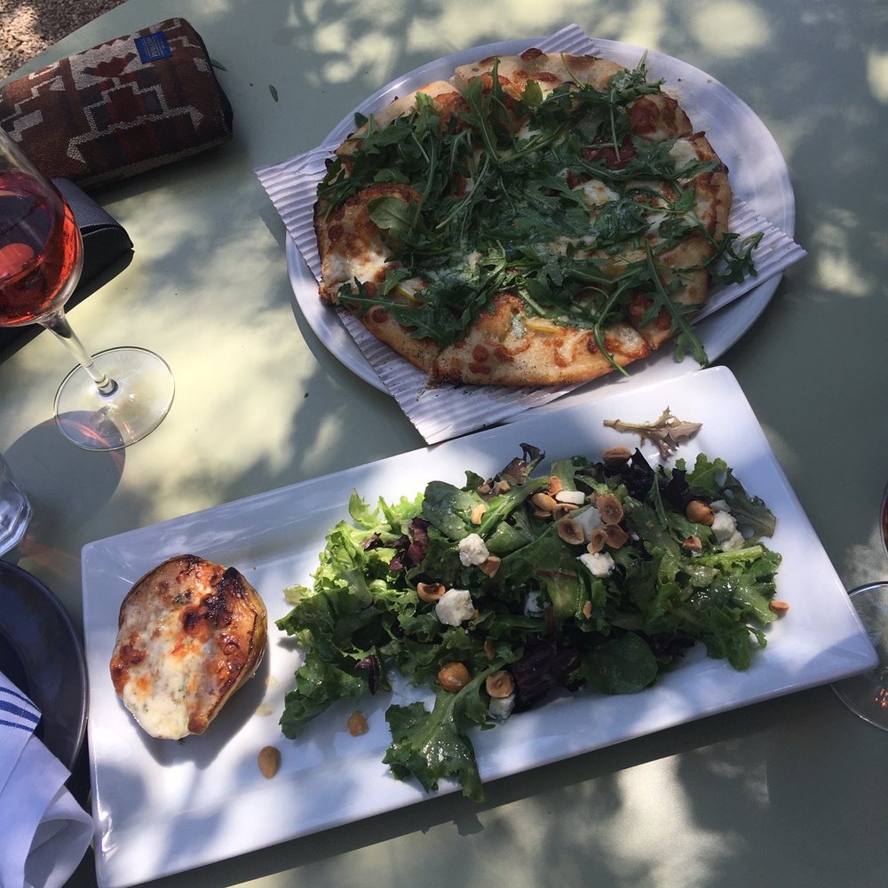 Corkscrew Cafe - Lemon pizza, pear salad. - American Near Me - Carmel Valley, California Corkscrew Cafe - Lemon pizza, pear salad. - American Near Me - Carmel Valley, California