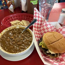 Large Chili and Hamburger.