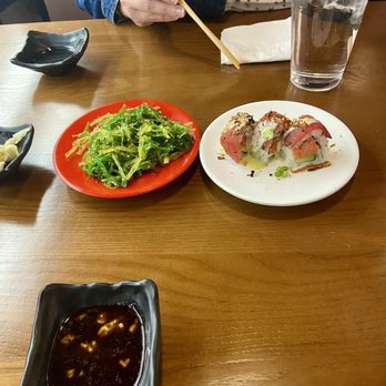 Toku Revolving Sushi - Seaweed salad and a tuna roll - Conveyor Belt Sushi Near Me - Lexington, Kentucky Toku Revolving Sushi - Seaweed salad and a tuna roll - Conveyor Belt Sushi Near Me - Lexington, Kentucky