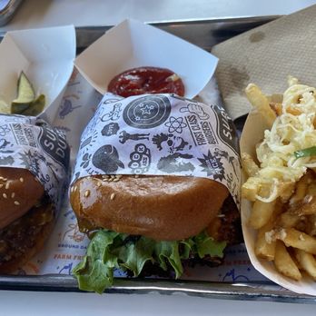 Super Duper Burgers - Two super burgers and garlic fries - Burgers Near Me - San Francisco, California
