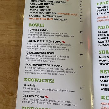 Grassburger - Menu - Burgers Near Me - Durango, Colorado