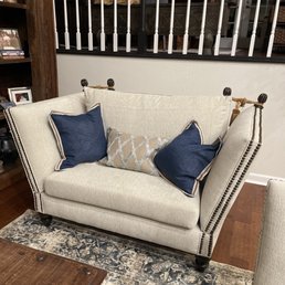Reupholstered oversized chair Reupholstered oversized chair
