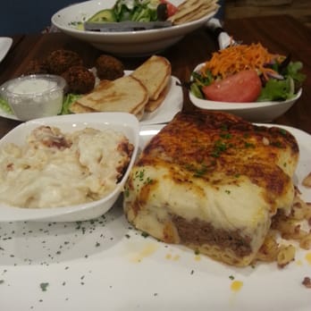 Summit Greek Grill - So much food! Pastisio, salad, cauliflower mmmm! - Creperies Near Me - Summit, New Jersey